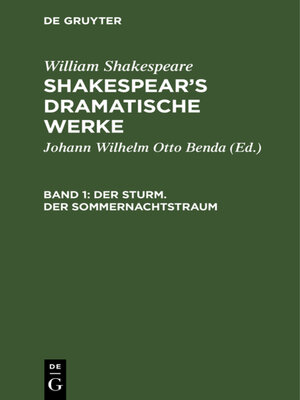 cover image of Der Sturm. Der Sommernachtstraum